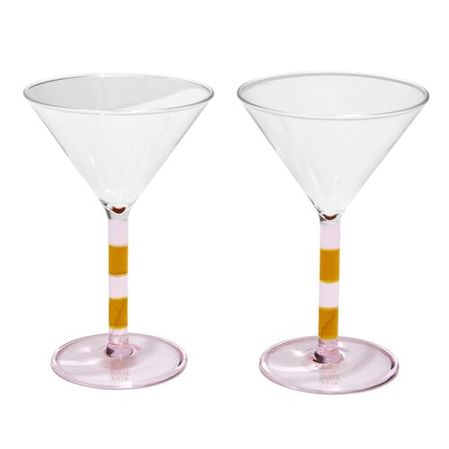 FAZEEK Stripe Martini Glasses - Set of 2